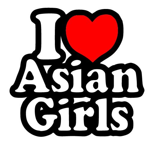 I Love (Heart) Asian Girls Decals