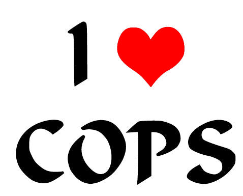 I Love (Heart) Cops Decal