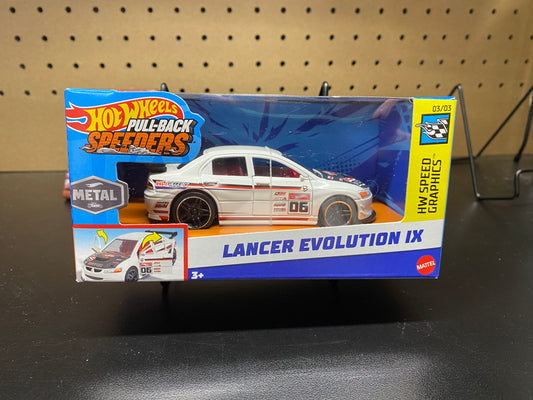 Lancer Evolution IX | Hot Wheels Pull Back Speeders | JDM Metal Diecast 1:43