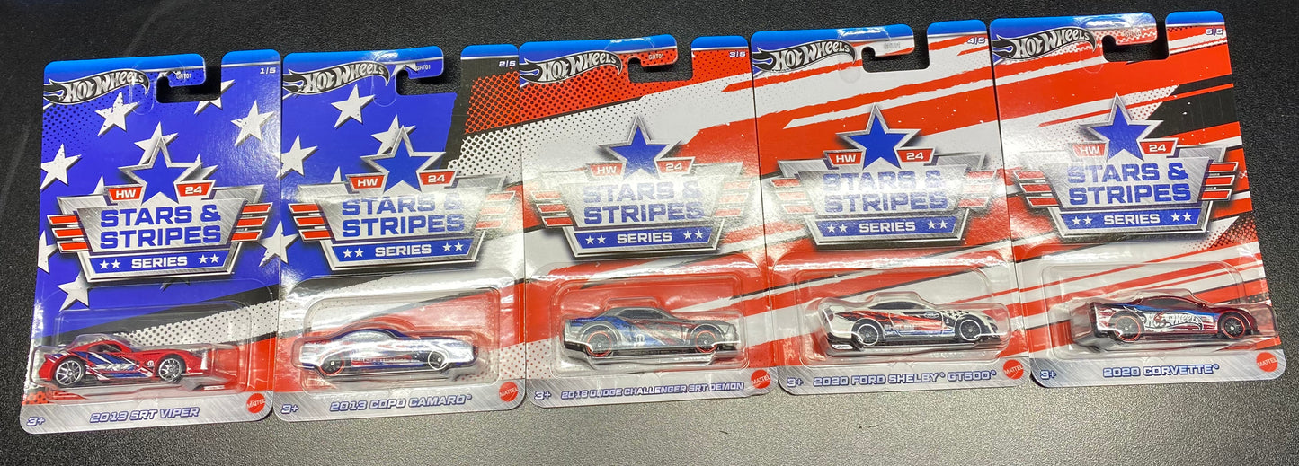2024 Hot Wheels Star & Stripes | Set of 5 | Walmart Exclusive Dodge Ford