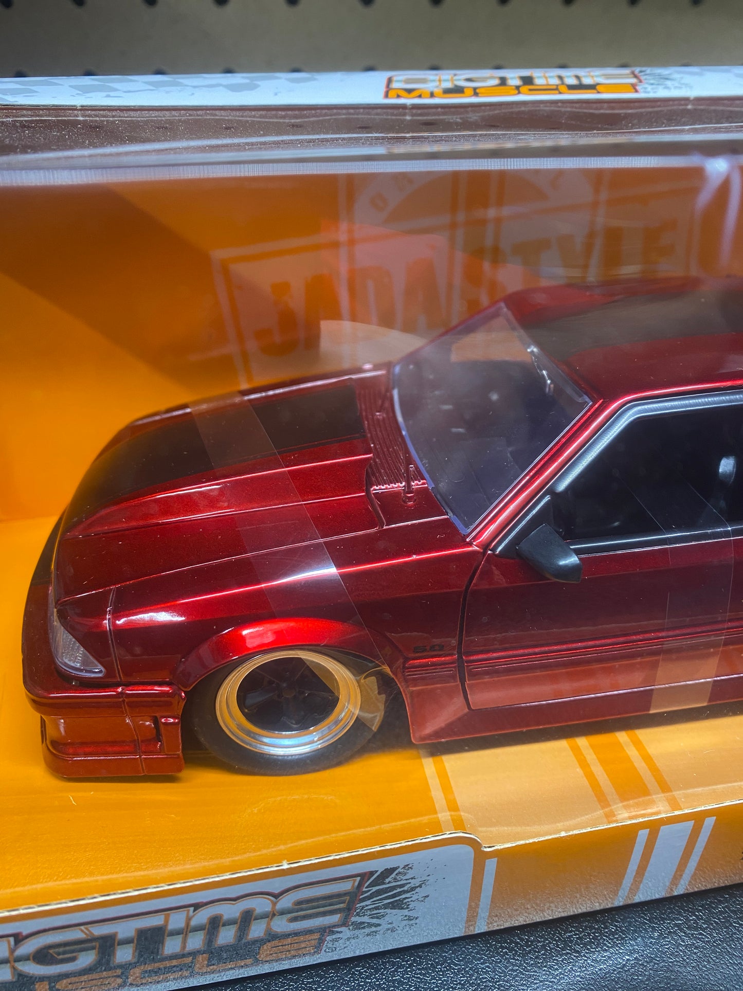 SUPER RARE 1989 Ford Mustang GT Candy Red JADA Bigtime Muscle 1:24