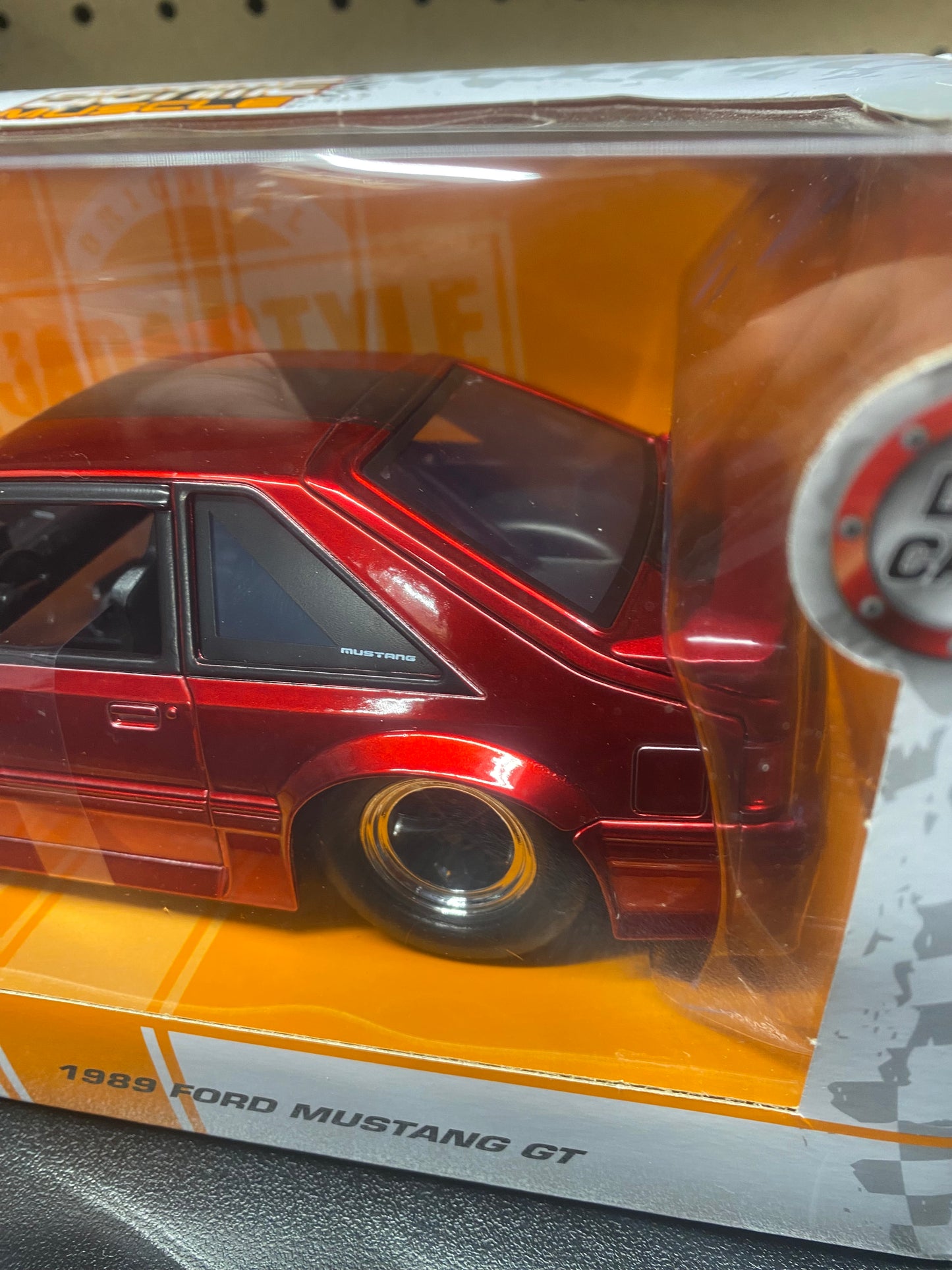 SUPER RARE 1989 Ford Mustang GT Candy Red JADA Bigtime Muscle 1:24